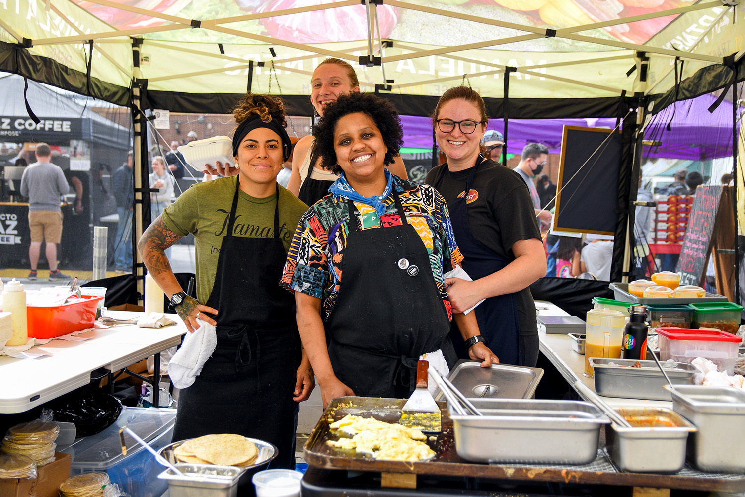 LoJo's Tacos booth at the Ferry Plaza Farmers Market